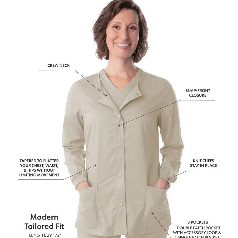 Landau Proflex Women's Snap Front Jacket - SANDSTONE / Sizes XXS - 5XL - Image 2
