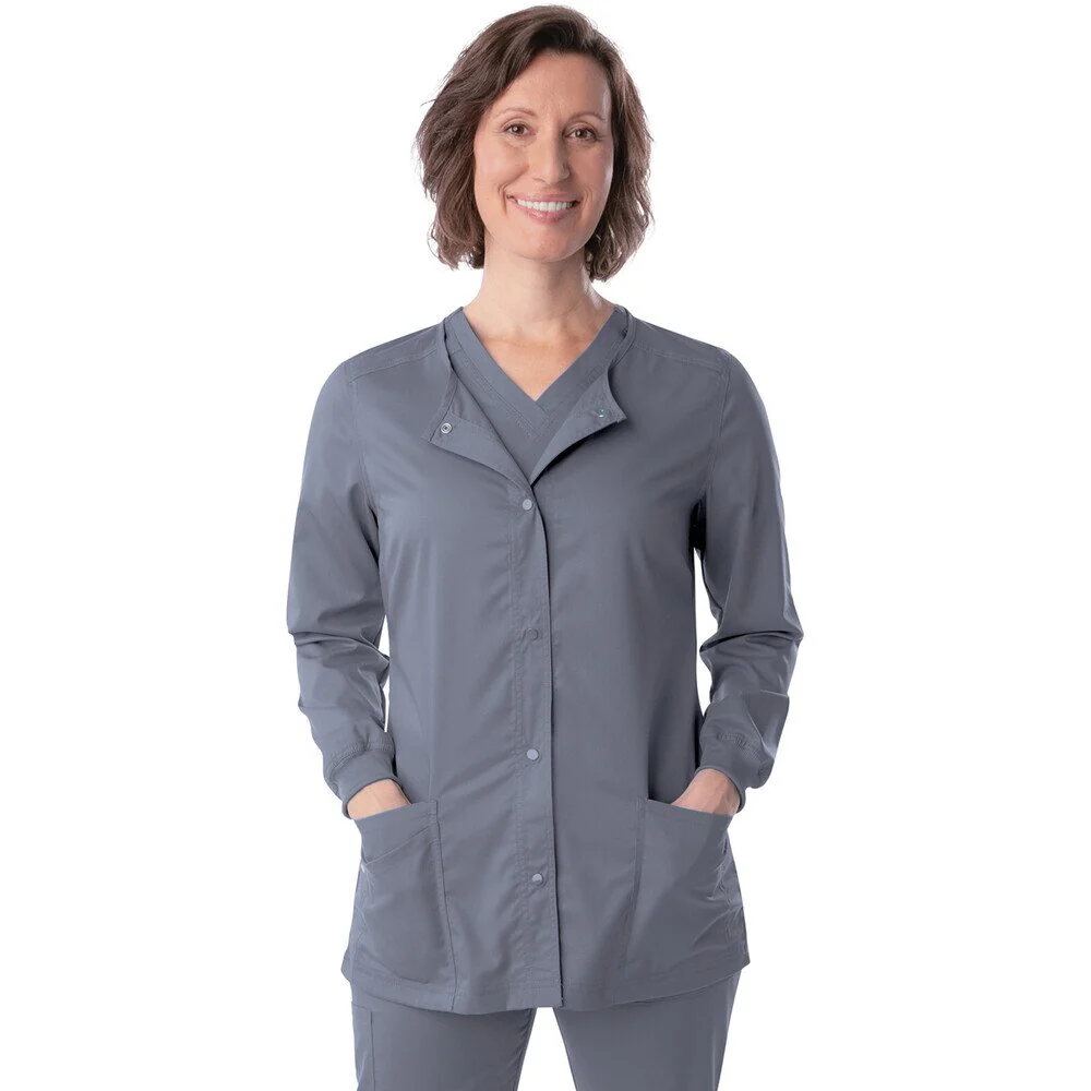 Landau Proflex Women's Snap Front Jacket - STEEL / Sizes XXS - 5XL