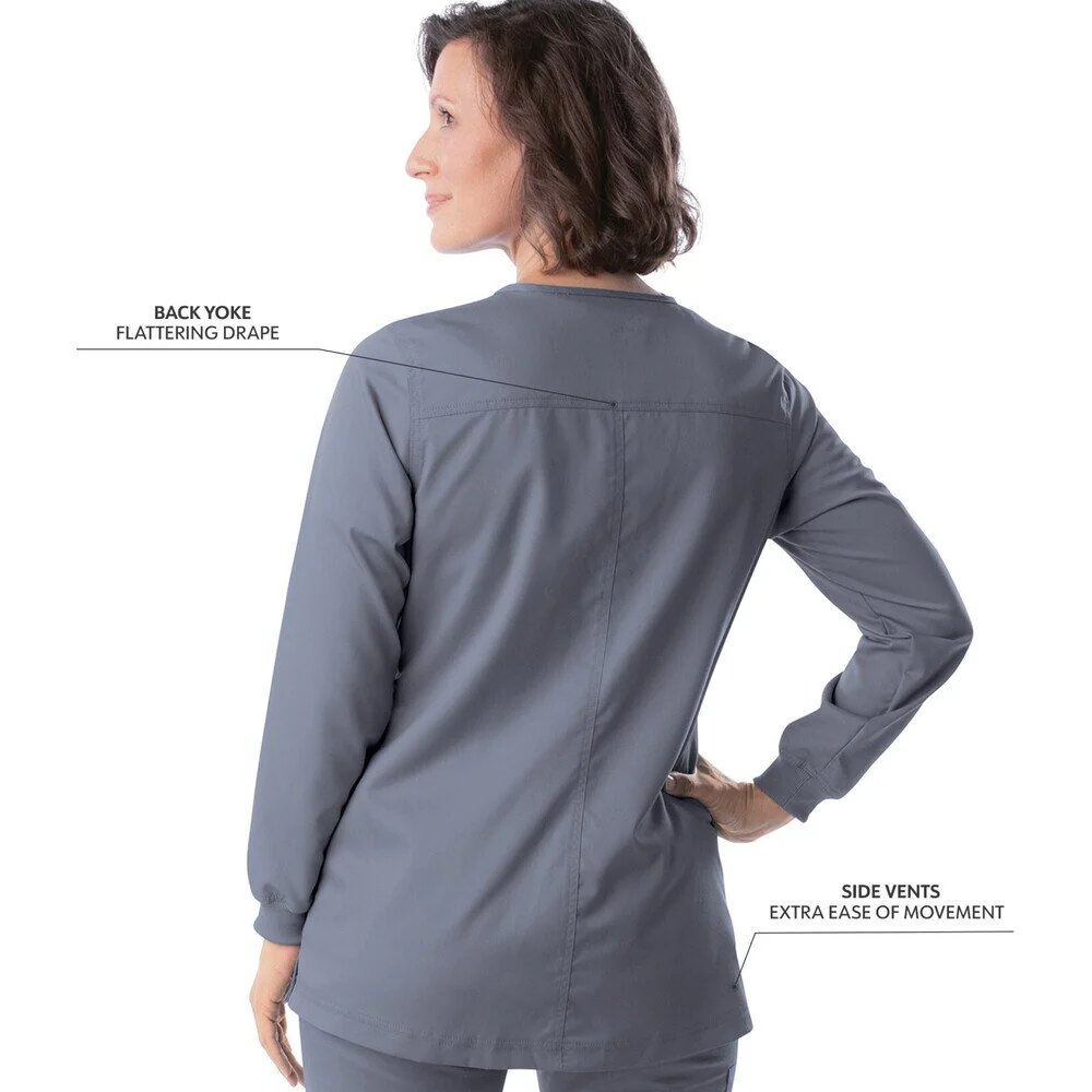 Landau Proflex Women's Snap Front Jacket - STEEL / Sizes XXS - 5XL - Image 3