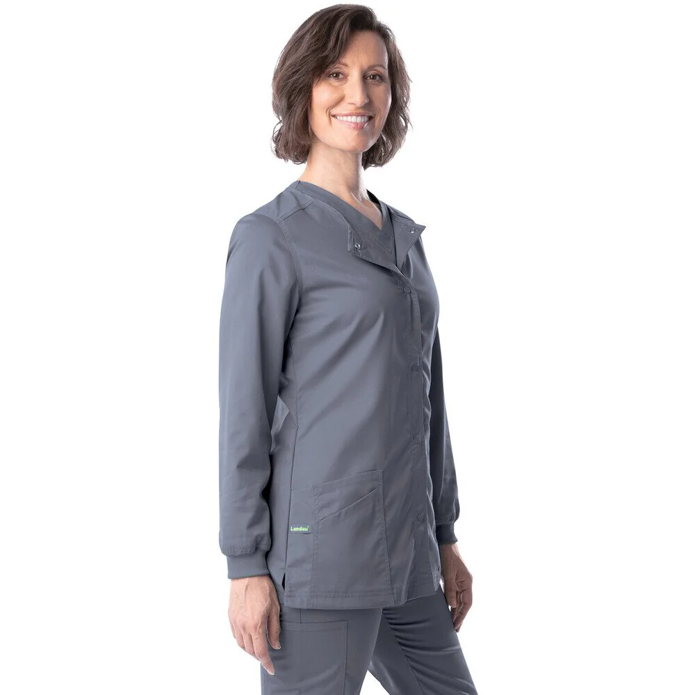 Landau Proflex Women's Snap Front Jacket - STEEL / Sizes XXS - 5XL - Image 4