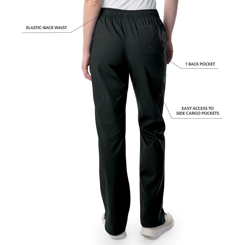 Landau Proflex Women's Straight-Leg Cargo Scrub Pants - BLACK / Sizes XXS - 5XL - Image 3
