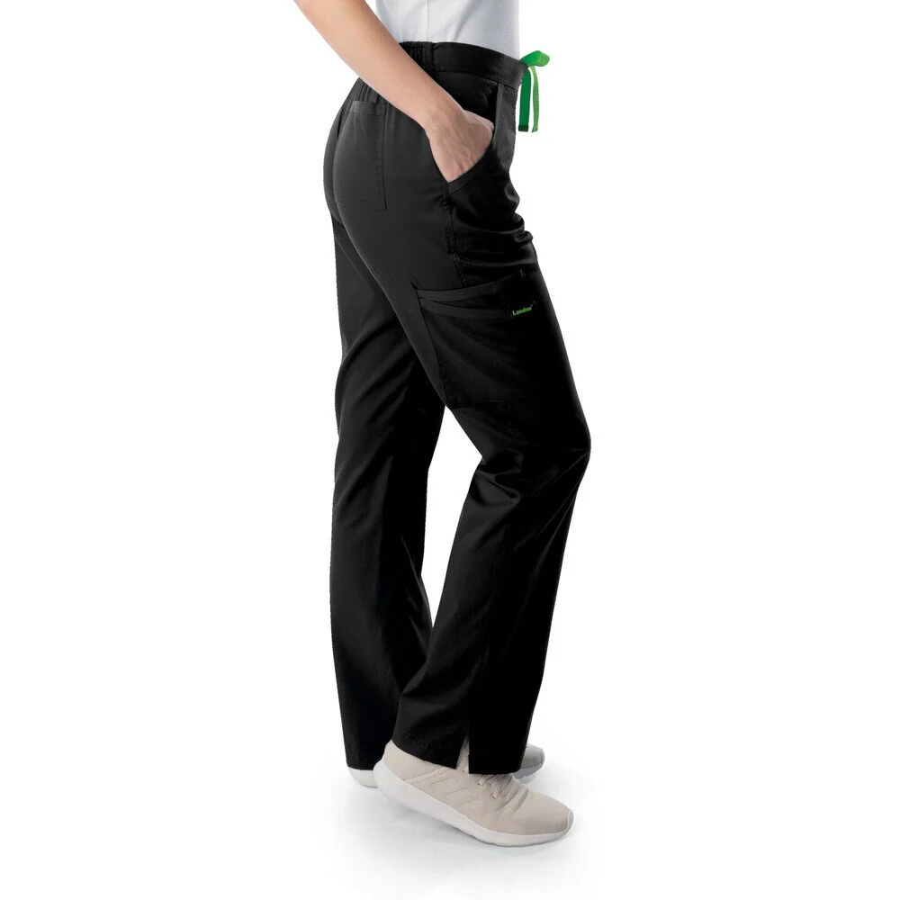 Landau Proflex Women's Straight-Leg Cargo Scrub Pants - BLACK / Sizes XXS - 5XL - Image 4