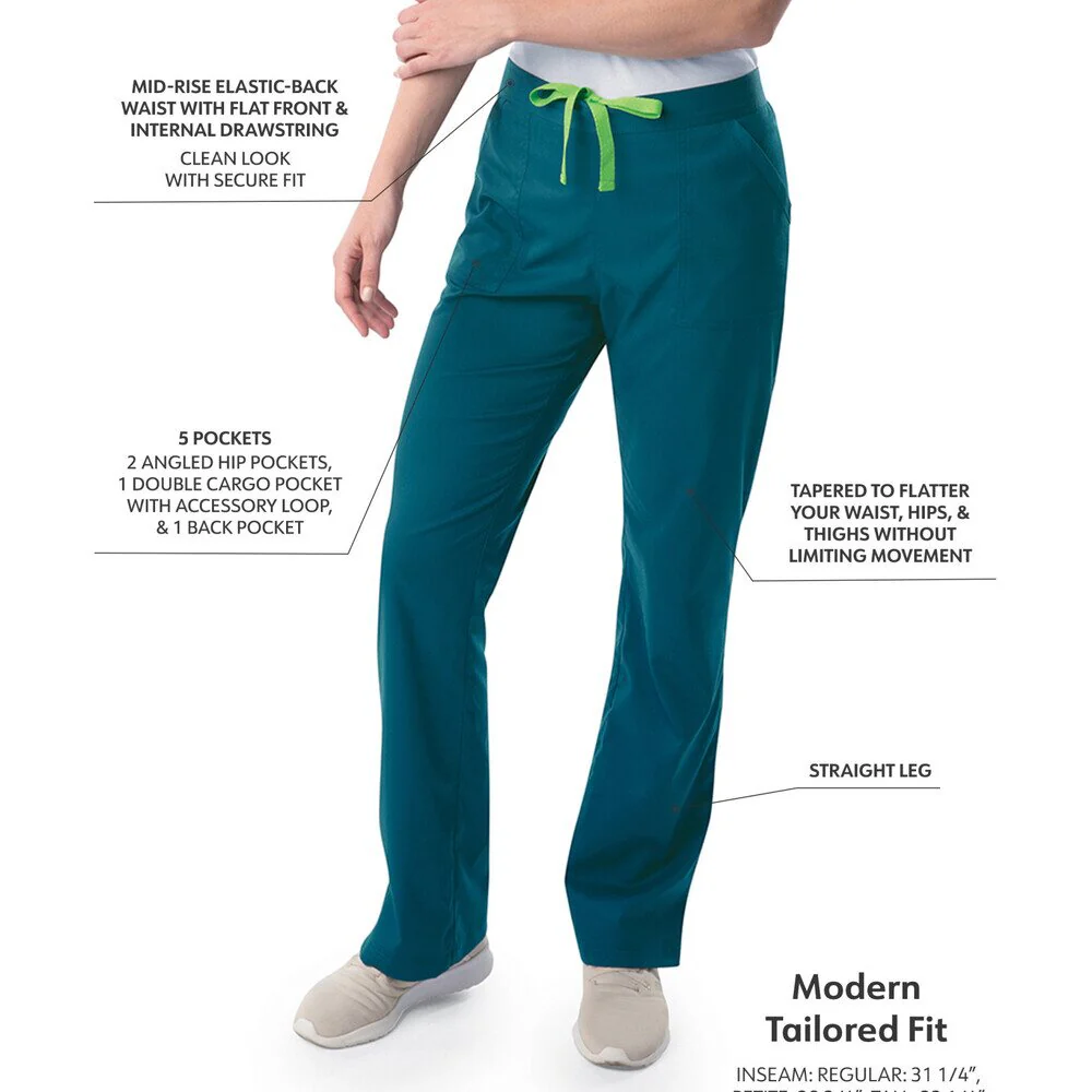 Landau Proflex Women's Straight-Leg Cargo Scrub Pants - CARIBBEAN / Sizes XXS - 5XL - Image 2