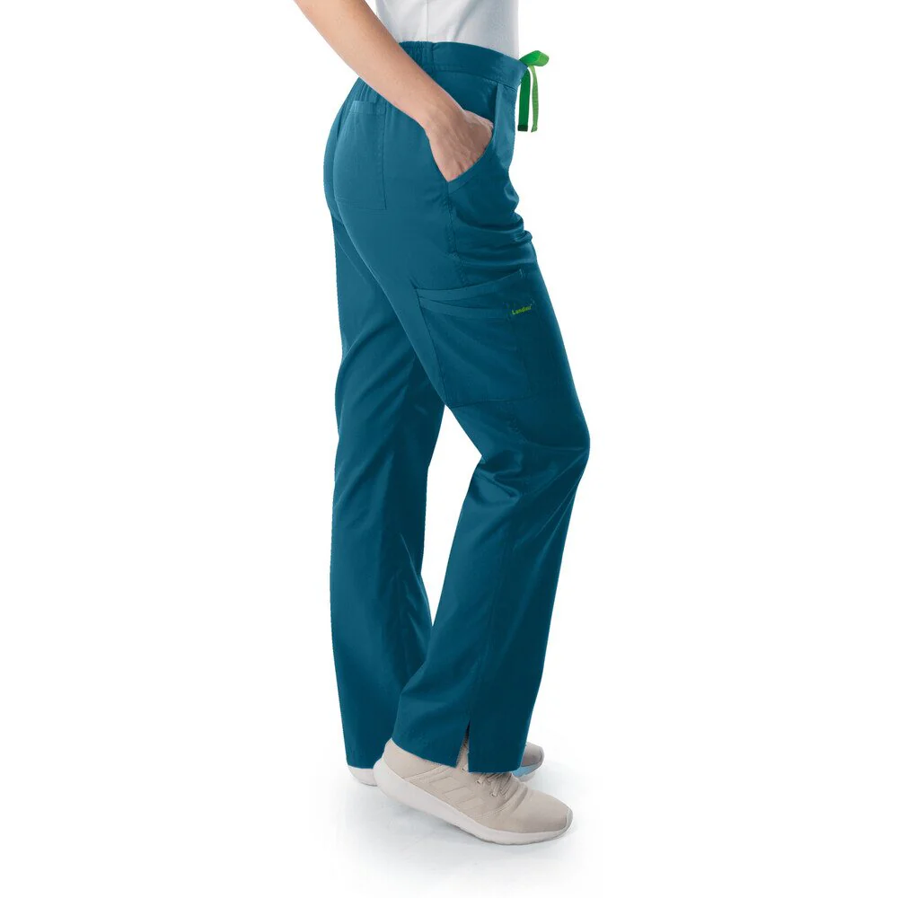Landau Proflex Women's Straight-Leg Cargo Scrub Pants - CARIBBEAN / Sizes XXS - 5XL - Image 4