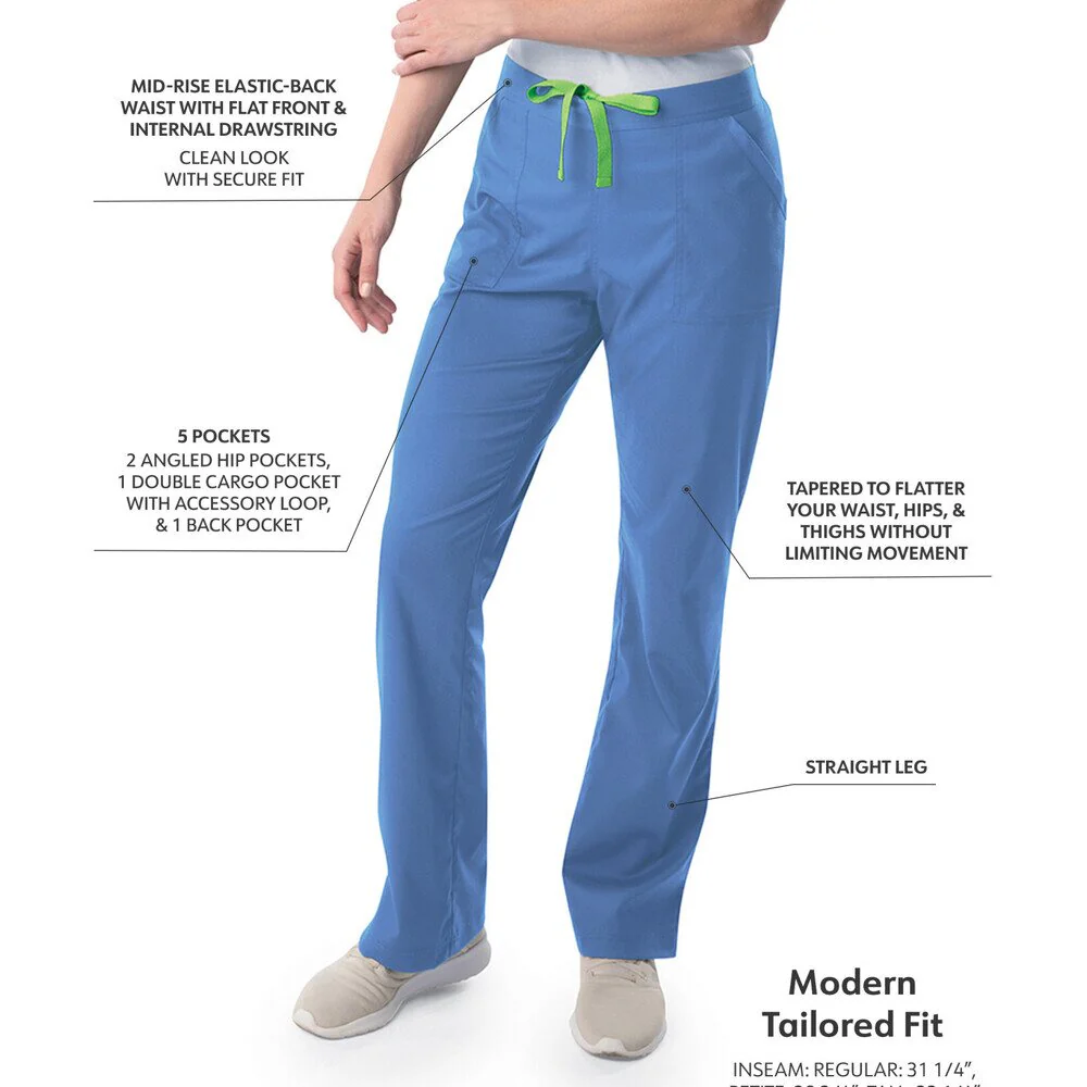 Landau Proflex Women's Straight-Leg Cargo Scrub Pants - CEIL / Sizes XXS - 5XL - Image 2