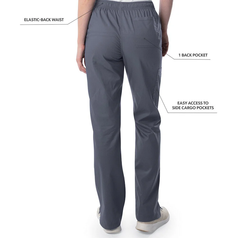 Landau Proflex Women's Straight-Leg Cargo Scrub Pants - STEEL / Sizes XXS - 5XL - Image 3