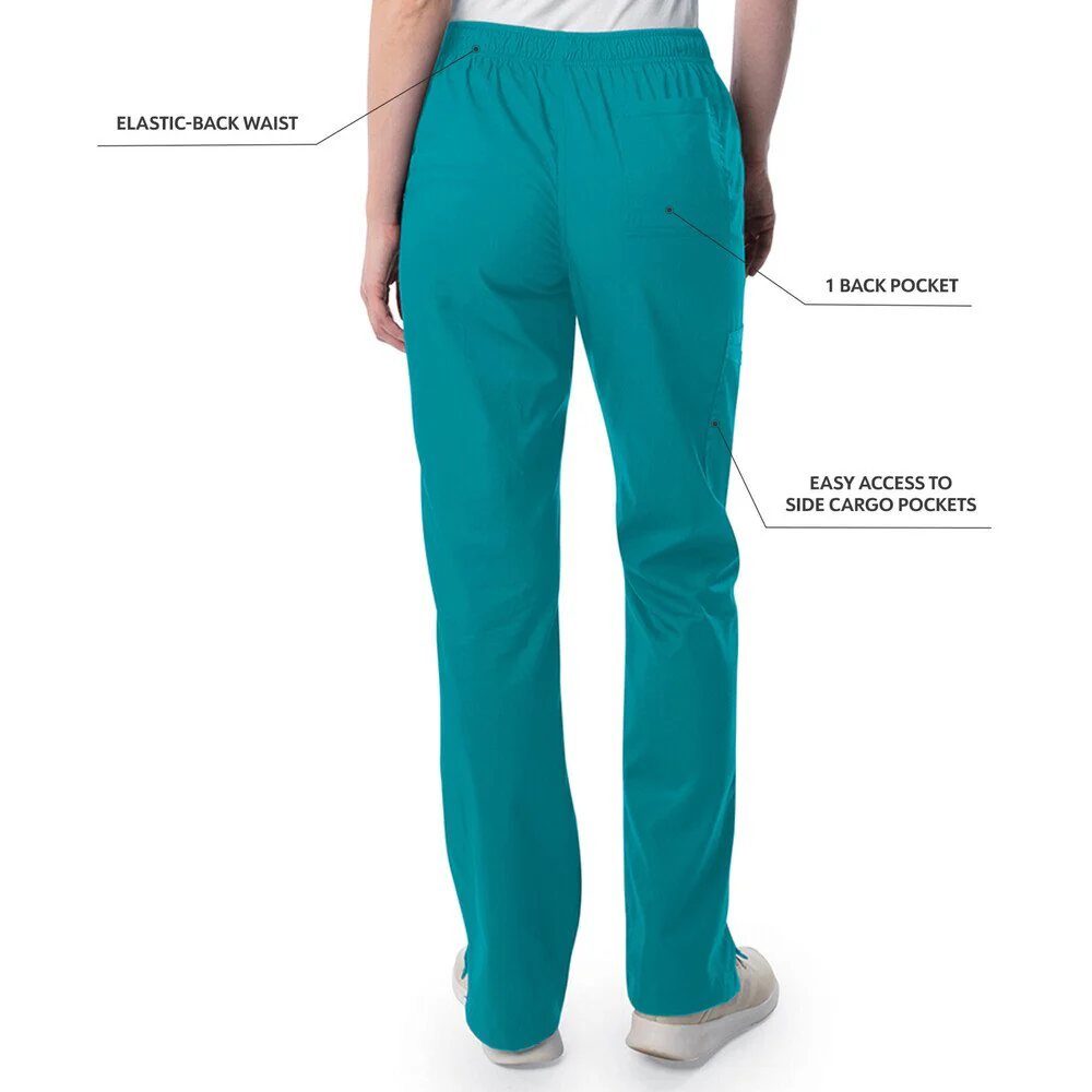 Landau Proflex Women's Straight-Leg Cargo Scrub Pants - TEAL / Sizes XXS - 5XL - Image 3