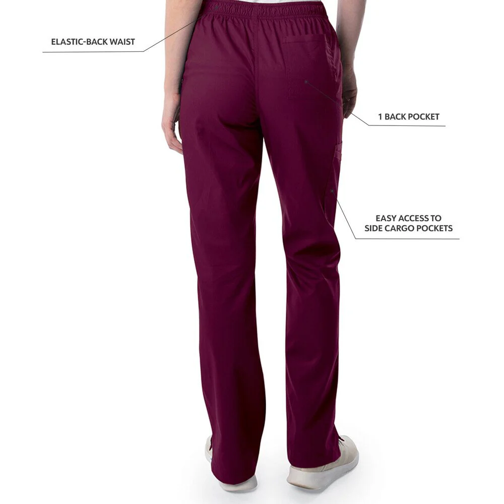 Landau Proflex Women's Straight-Leg Cargo Scrub Pants - WINE / Sizes XXS - 5XL - Image 3
