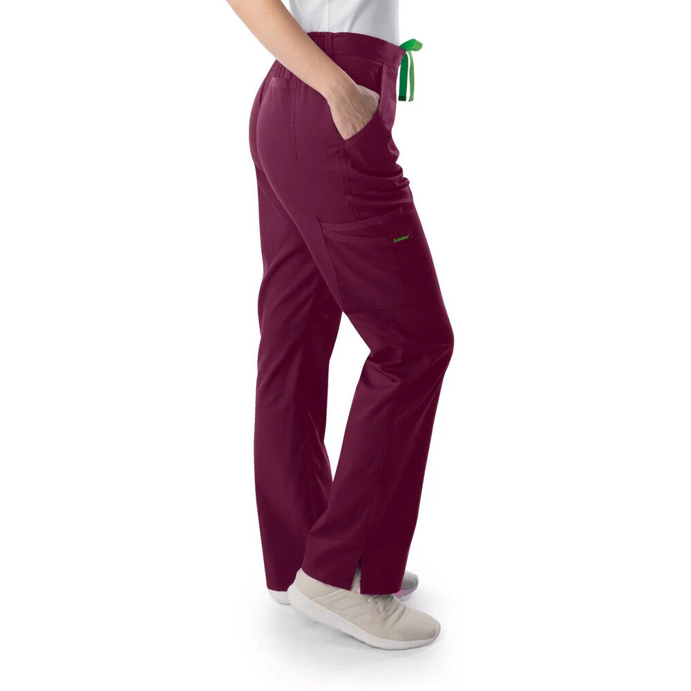 Landau Proflex Women's Straight-Leg Cargo Scrub Pants - WINE / Sizes XXS - 5XL - Image 4