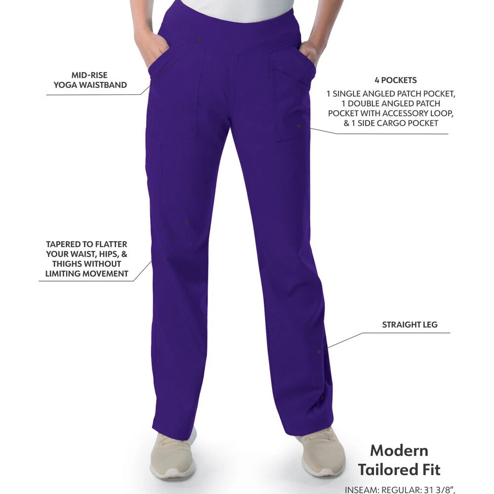 Landau Proflex Women's Straight-Leg Yoga Pants + 4 Pockets - GRAPE / Sizes XXS - 5XL - Image 2