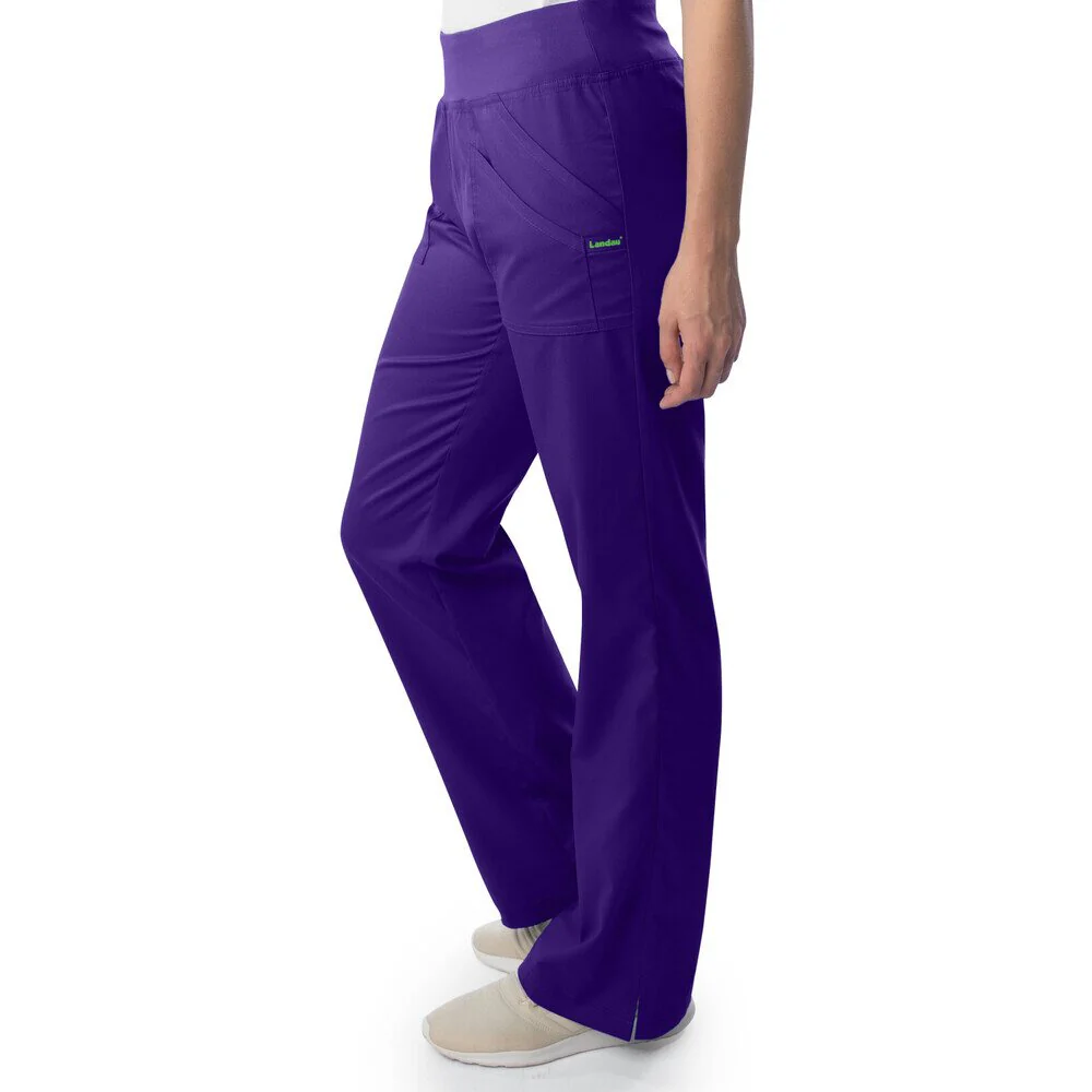 Landau Proflex Women's Straight-Leg Yoga Pants + 4 Pockets - GRAPE / Sizes XXS - 5XL - Image 4