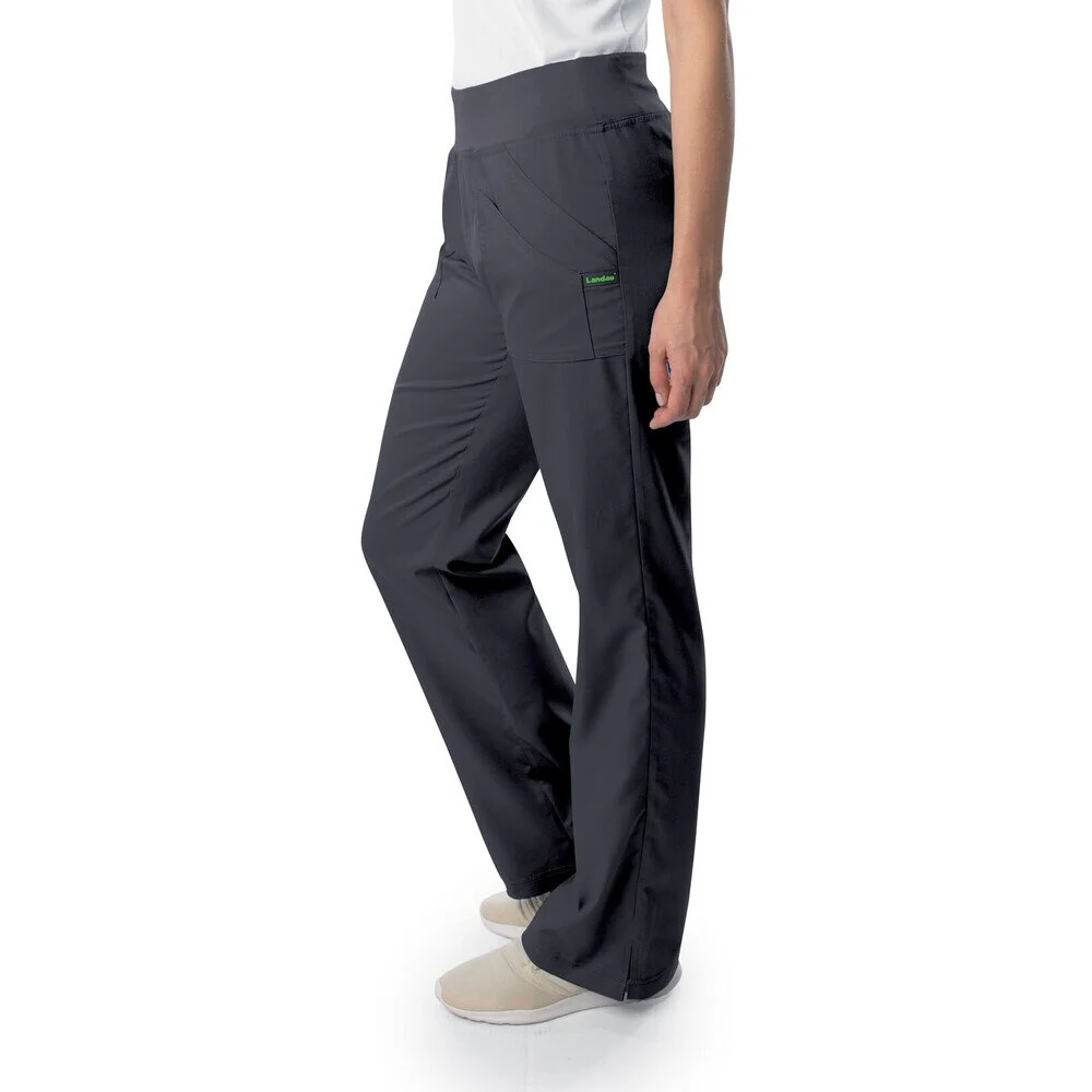 Landau Proflex Women's Straight-Leg Yoga Pants + 4 Pockets - GRAPHITE / Sizes XXS - 5XL - Image 4