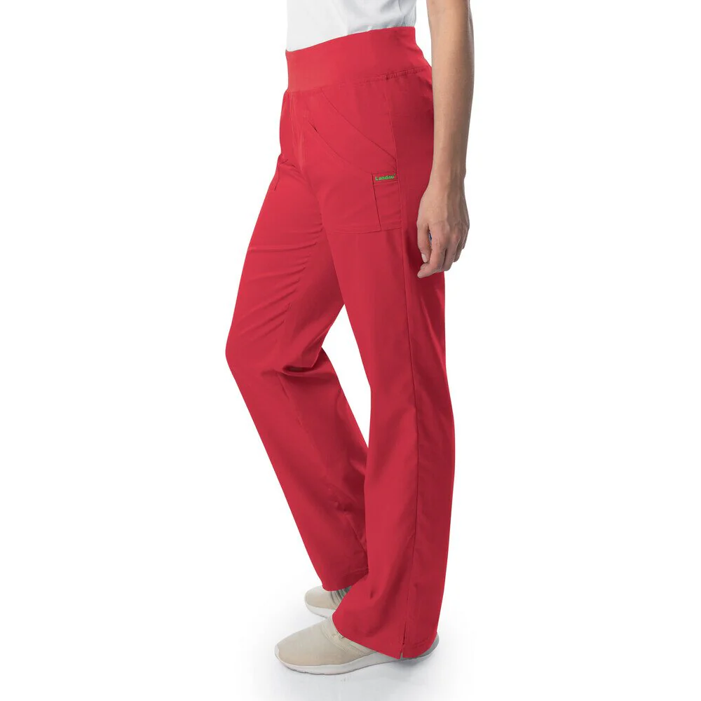 Landau Proflex Women's Straight-Leg Yoga Pants + 4 Pockets - TRUE RED / Sizes XXS - 5XL - Image 4
