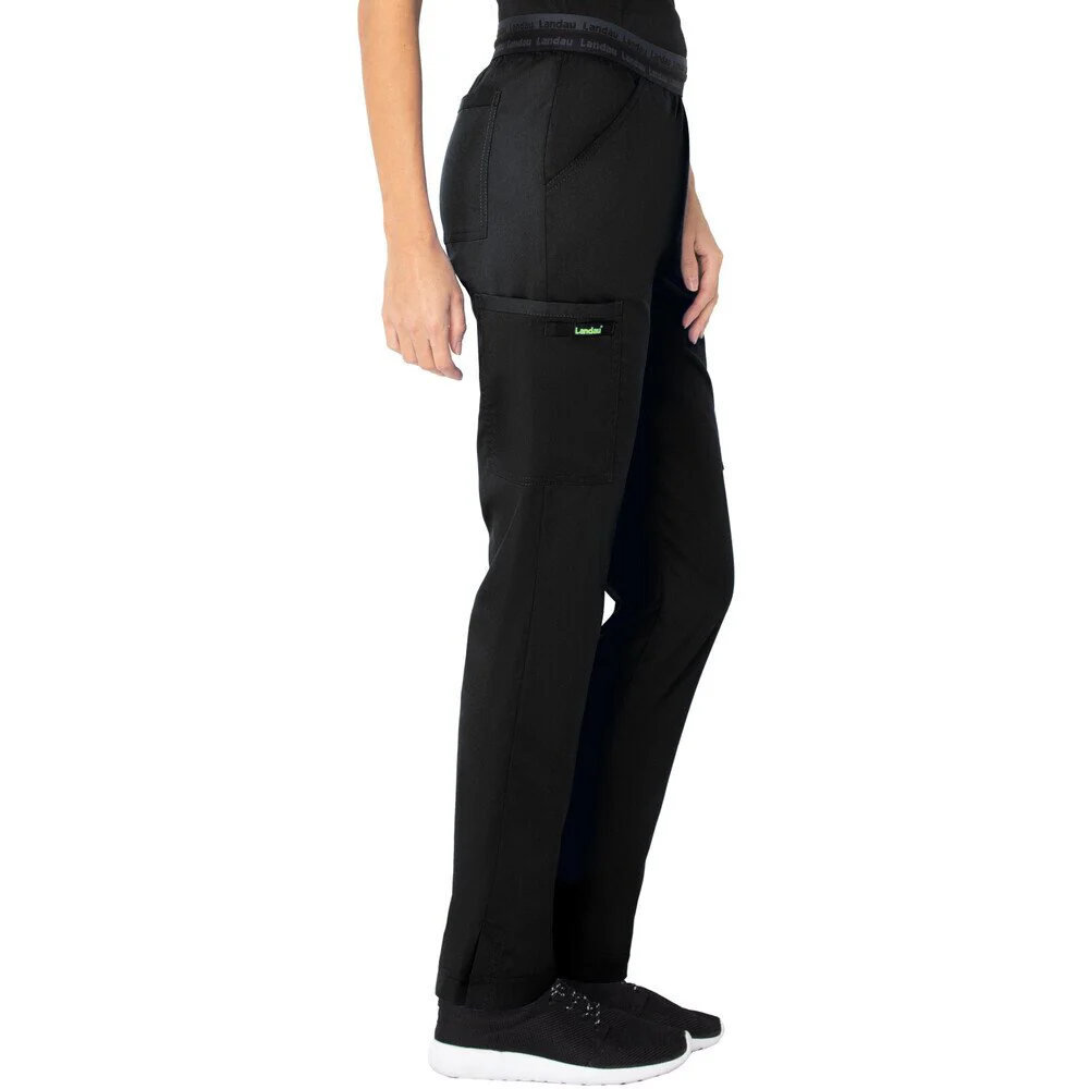 Landau Proflex Women's Tapered-Leg Cargo Pants - BLACK / Sizes XXS - 5XL - Image 2