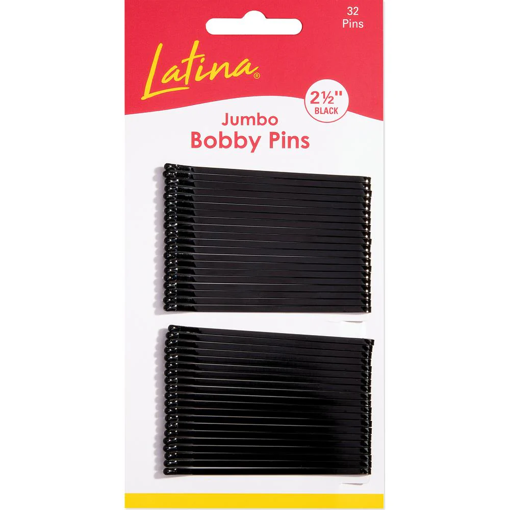 Latina - Bobby Pins - Black - Extra-long - 2-1/2" / 32 Pack