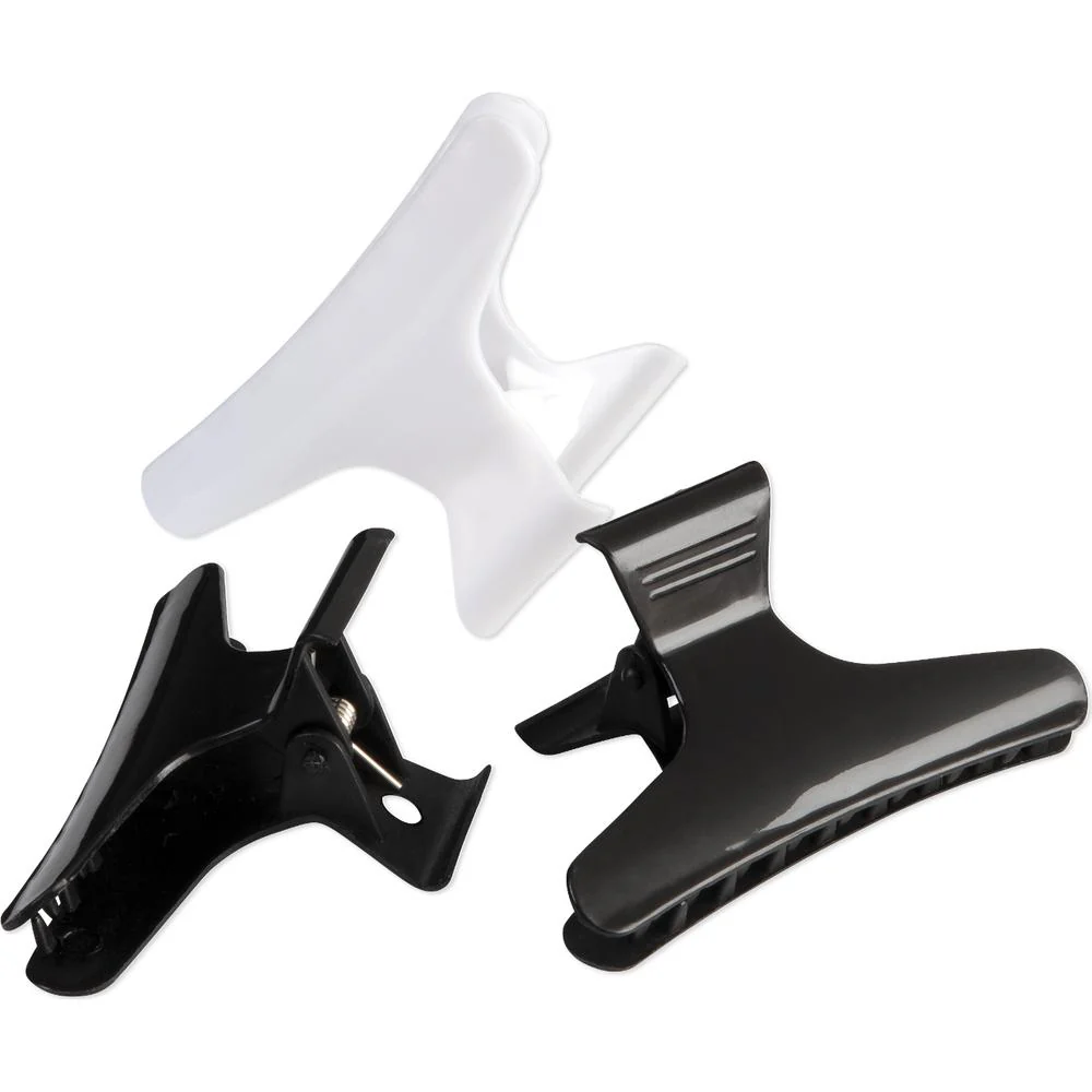 Latina - Butterfly Clamps - Wide - Black & White - 3-1/4"