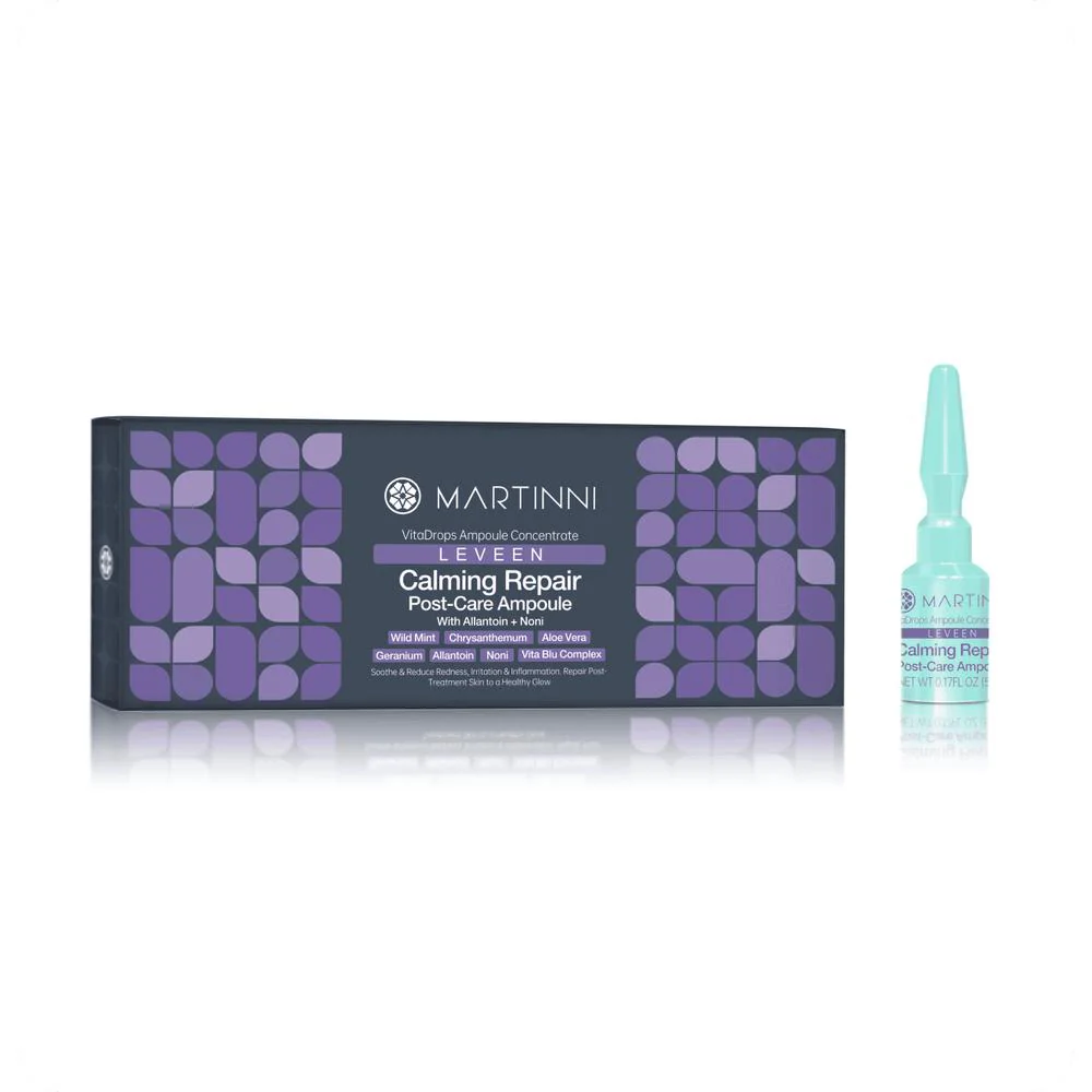 LEVEEN Calming Repair Post-Care Ampoules / Each Ampoule = 0.17 oz. - 5 mL. / 10 Ampoules Per Box X 2 = 20 Ampoules Total by Martinni