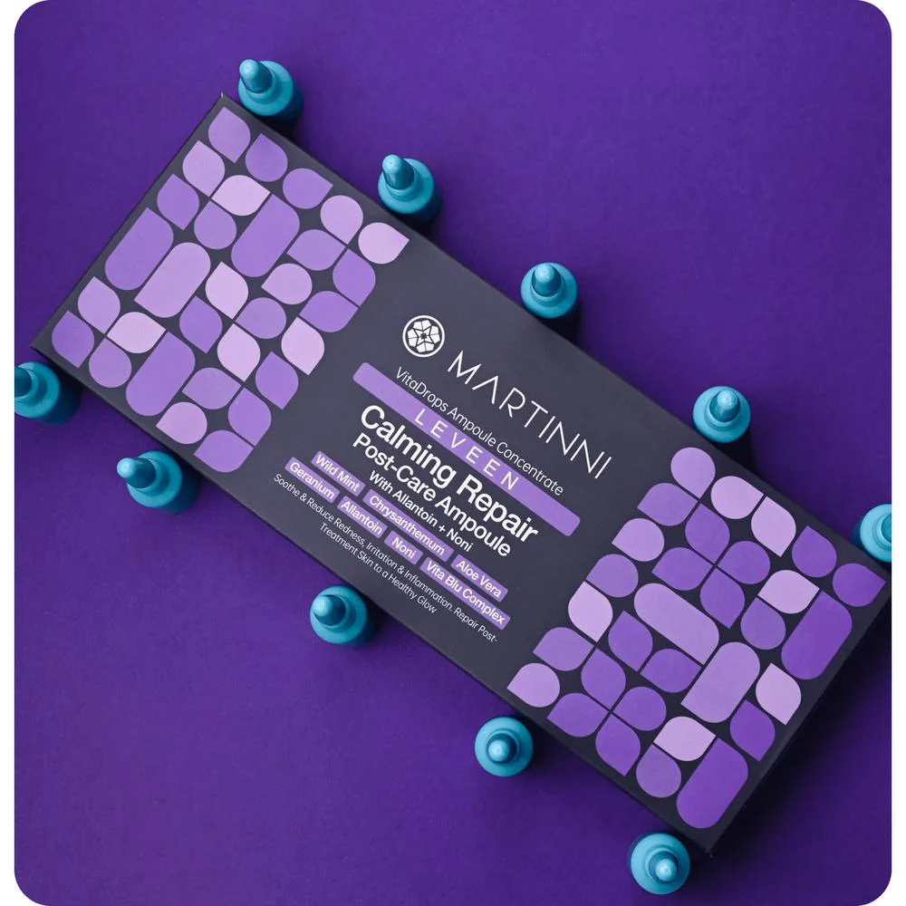LEVEEN Calming Repair Post-Care Ampoules / Each Ampoule = 0.17 oz. - 5 mL. / 10 Ampoules Per Box X 2 = 20 Ampoules Total by Martinni - Image 3