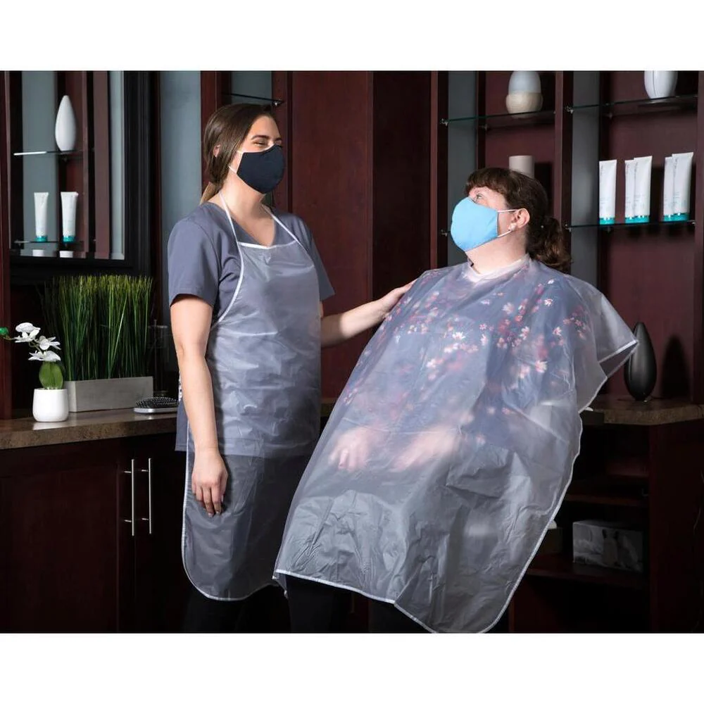 Long Vinyl Bib Apron - Reusable / Protective Barrier Against Water, Chemicals, & Germs / 42" x 36" / 1 Apron - Image 2