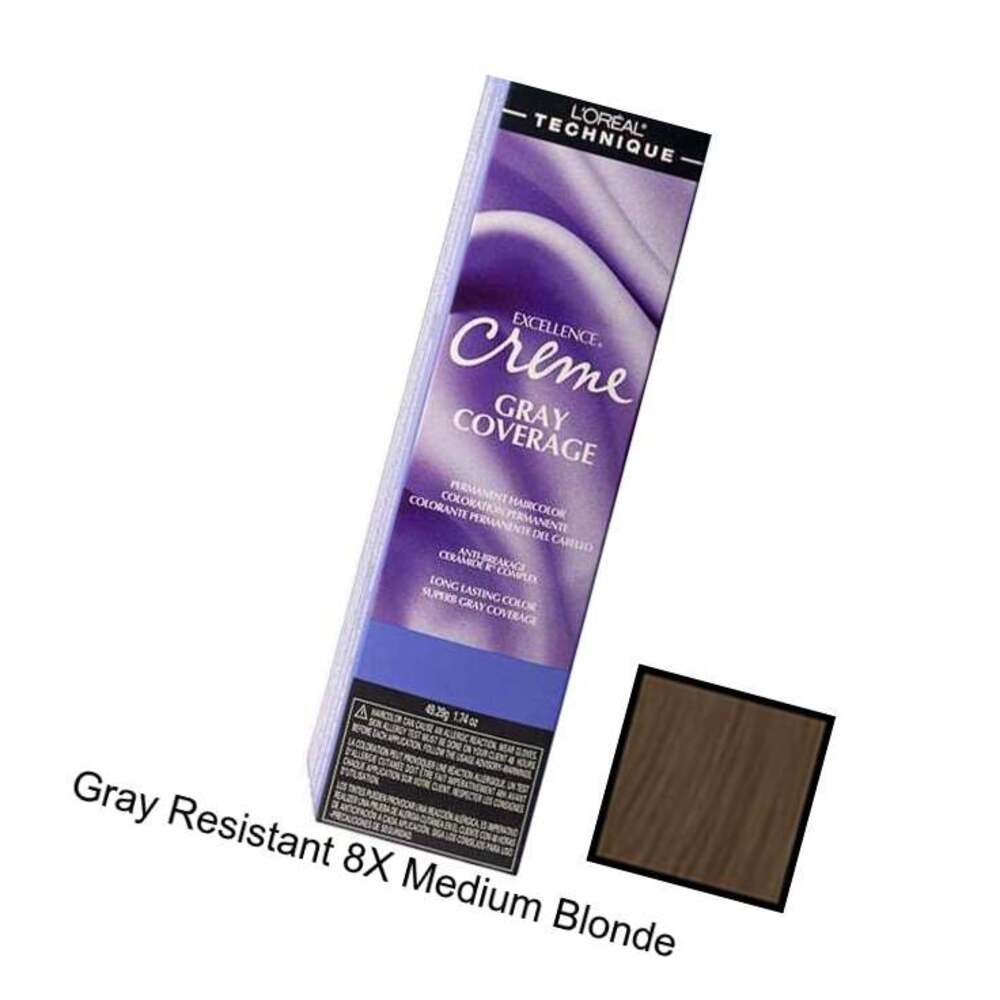 L'Oreal Excellence Creme Permanent Haircolor - Gray Resistant 8X Medium Blonde / 1.74oz.