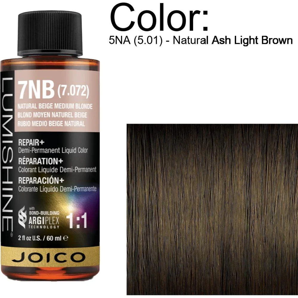 LumiShine Demi Permanent Liquid Color - 5NA (5.01) - Natural Ash Light Brown / 2 oz. By Joico
