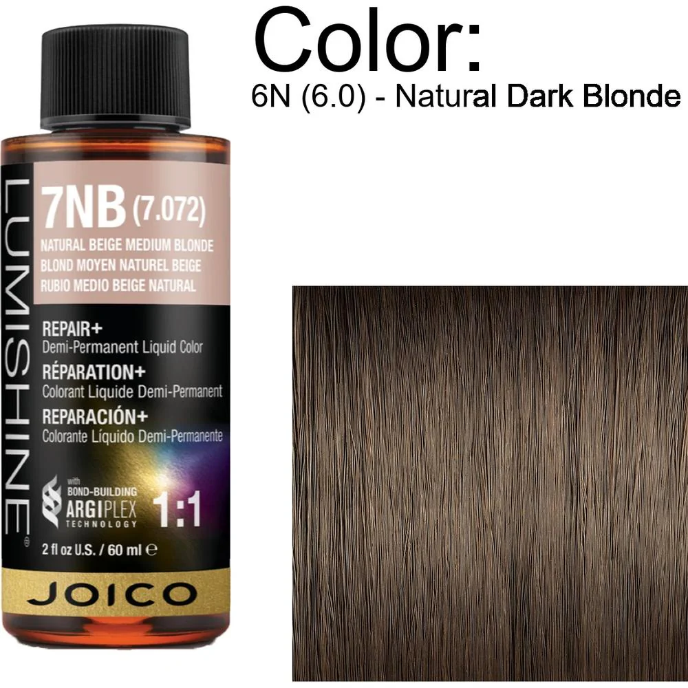 LumiShine Demi Permanent Liquid Color - 6N (6.0) - Natural Dark Blonde / 2 oz. By Joico