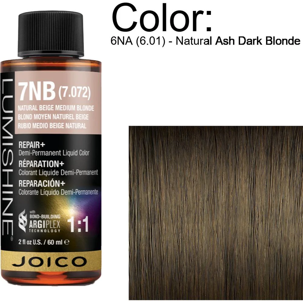 LumiShine Demi Permanent Liquid Color - 6NA (6.01) - Natural Ash Dark Blonde / 2 oz. By Joico