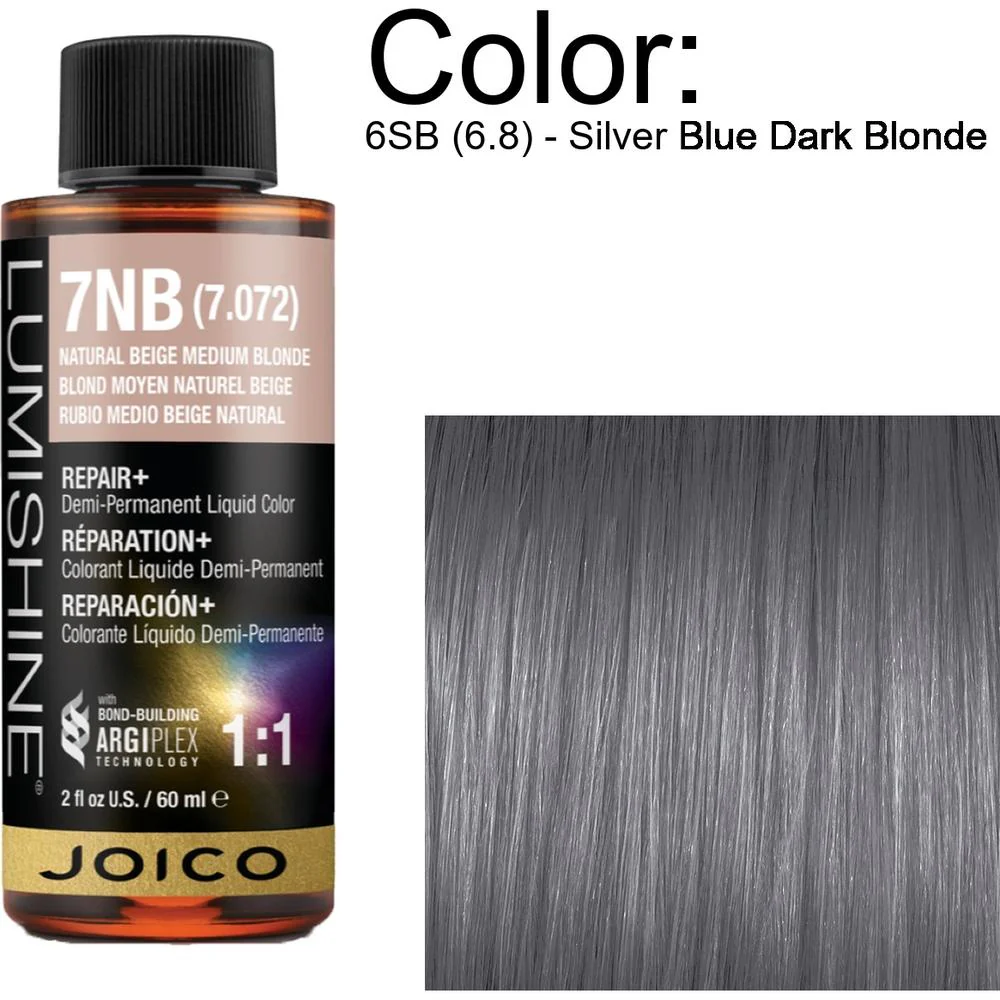 LumiShine Demi Permanent Liquid Color - 6SB (6.8) - Silver Blue Dark Blonde / 2 oz. By Joico