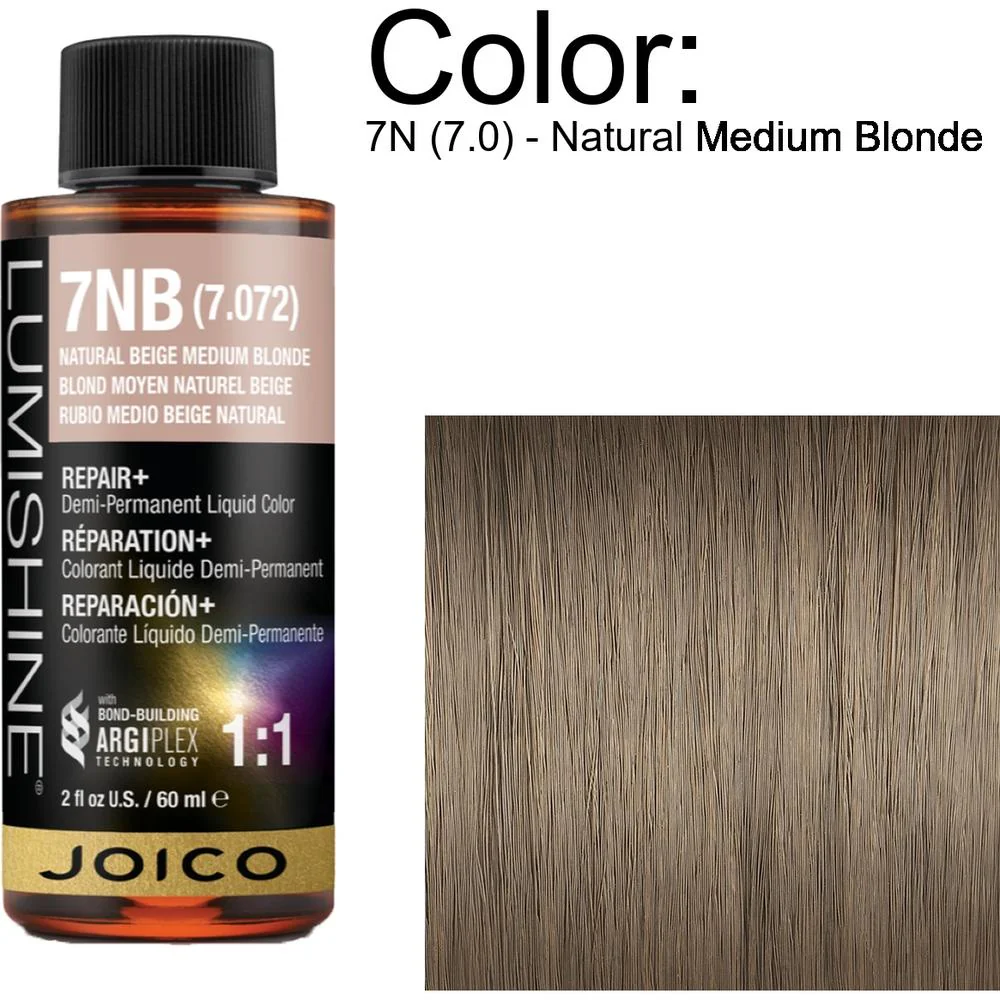 LumiShine Demi Permanent Liquid Color - 7N (7.0) - Natural Medium Blonde / 2 oz. By Joico