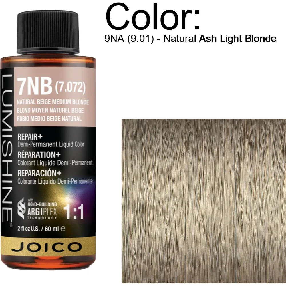 LumiShine Demi Permanent Liquid Color - 9NA (9.01) - Natural Ash Light Blonde / 2 oz. By Joico