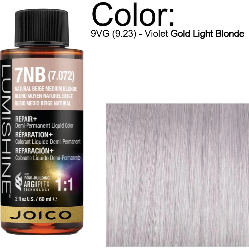 LumiShine Demi Permanent Liquid Color - 9VG (9.23) - Violet Gold Light Blonde / 2 oz. By Joico