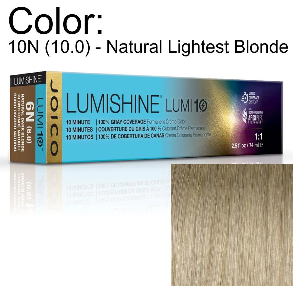 LumiShine Lumi10 Permanent Creme Color - 10N (10.0) - Natural Lightest Blonde / 2.5 oz. by Joico