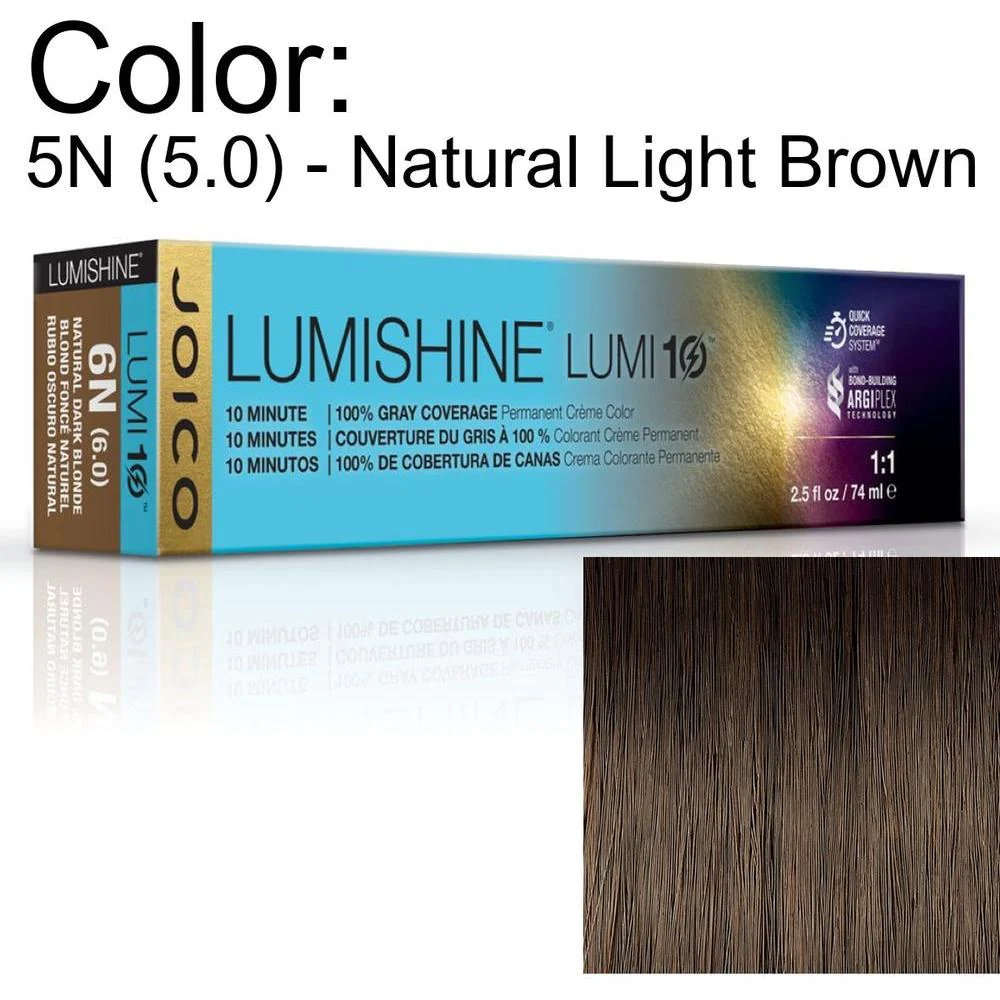 LumiShine Lumi10 Permanent Creme Color - 5N (5.0) - Natural Light Brown / 2.5 oz. by Joico