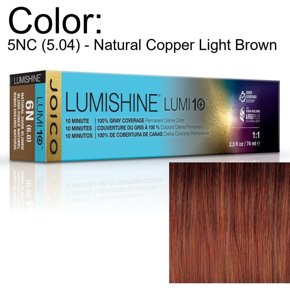 LumiShine Lumi10 Permanent Creme Color - 5NC (5.04) - Natural Copper Light Brown / 2.5 oz. by Joico