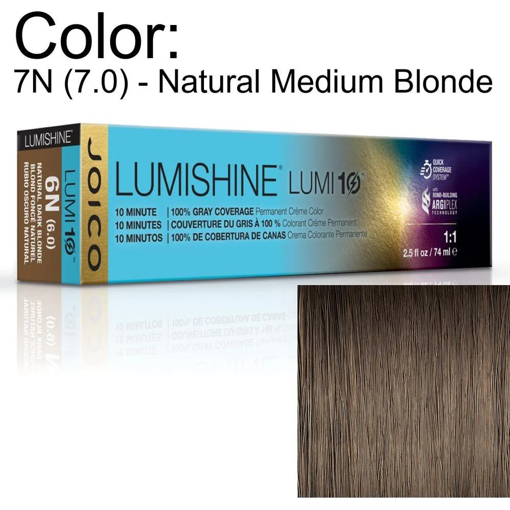 LumiShine Lumi10 Permanent Creme Color - 7N (7.0) - Natural Medium Blonde / 2.5 oz. by Joico
