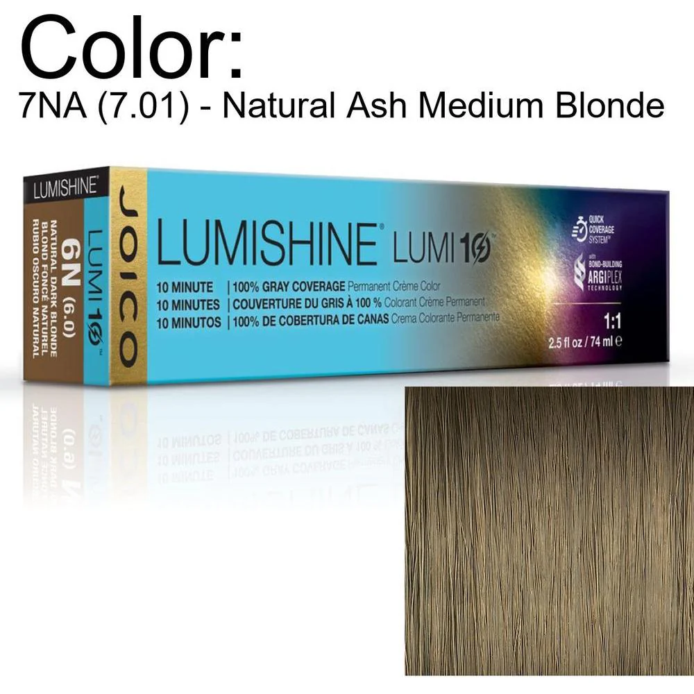 LumiShine Lumi10 Permanent Creme Color - 7NA (7.01) - Natural Ash Medium Blonde / 2.5 oz. by Joico