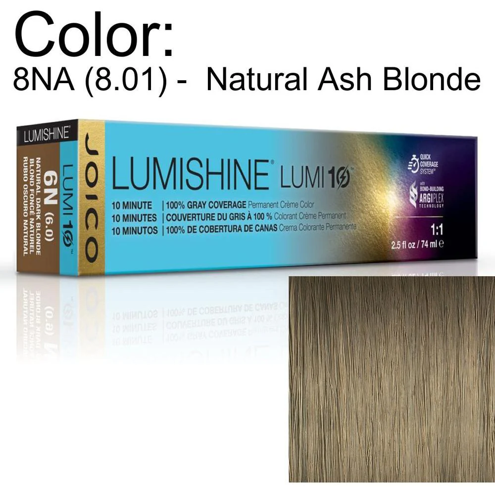 LumiShine Lumi10 Permanent Creme Color - 8NA (8.01) - Natural Ash Blonde / 2.5 oz. by Joico
