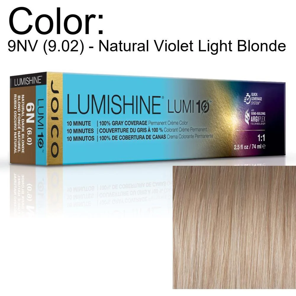 LumiShine Lumi10 Permanent Creme Color - 9NV (9.02) - Natural Violet Light Blonde / 2.5 oz. by Joico