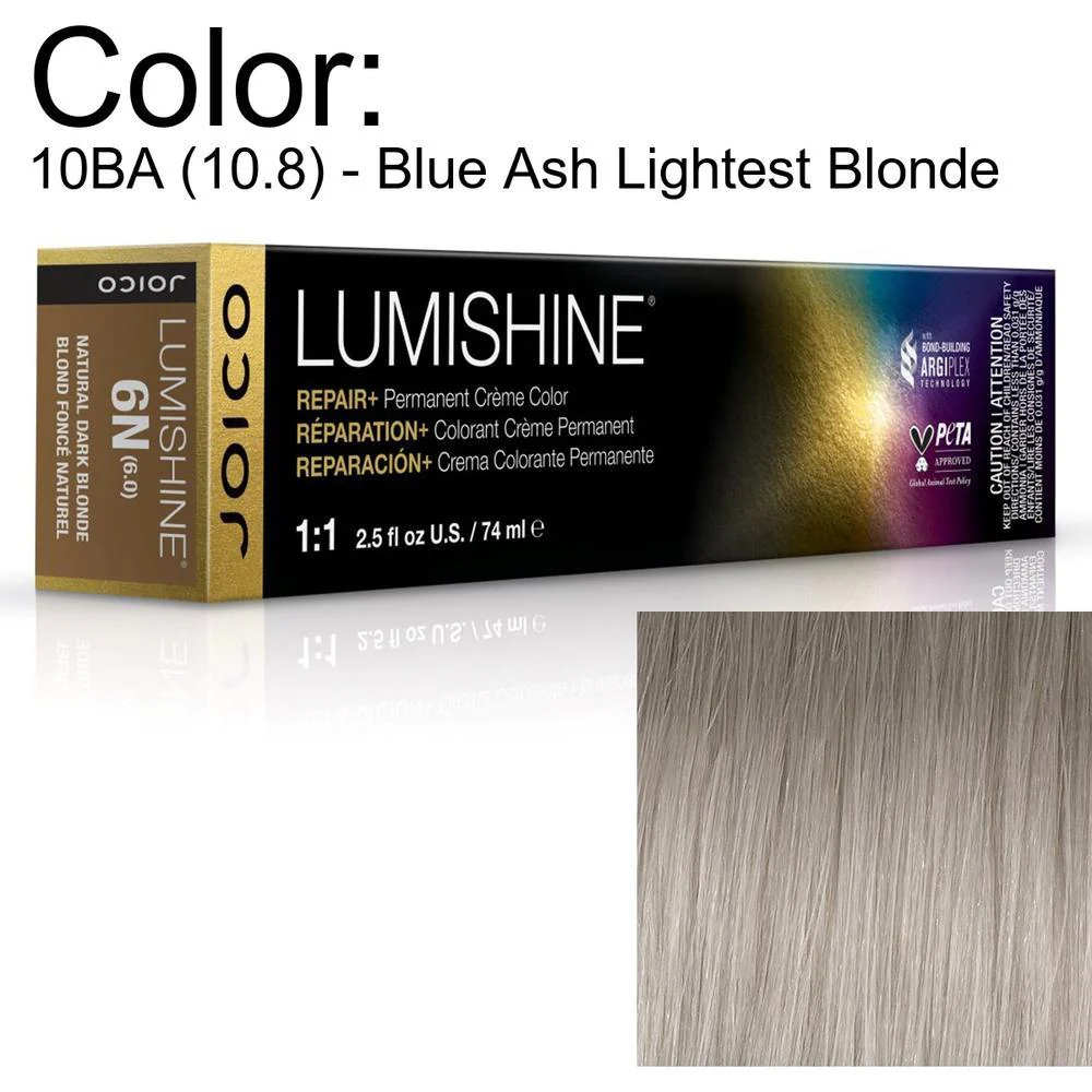 LumiShine Permanent Creme Color - 10BA (10.8) - Blue Ash Lightest Blonde / 2.5 oz. by Joico