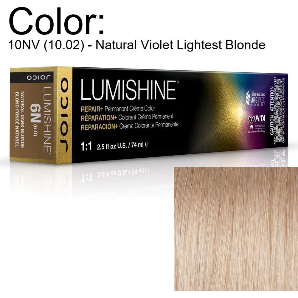 LumiShine Permanent Creme Color - 10NV (10.02) - Natural Violet Lightest Blonde / 2.5 oz. by Joico