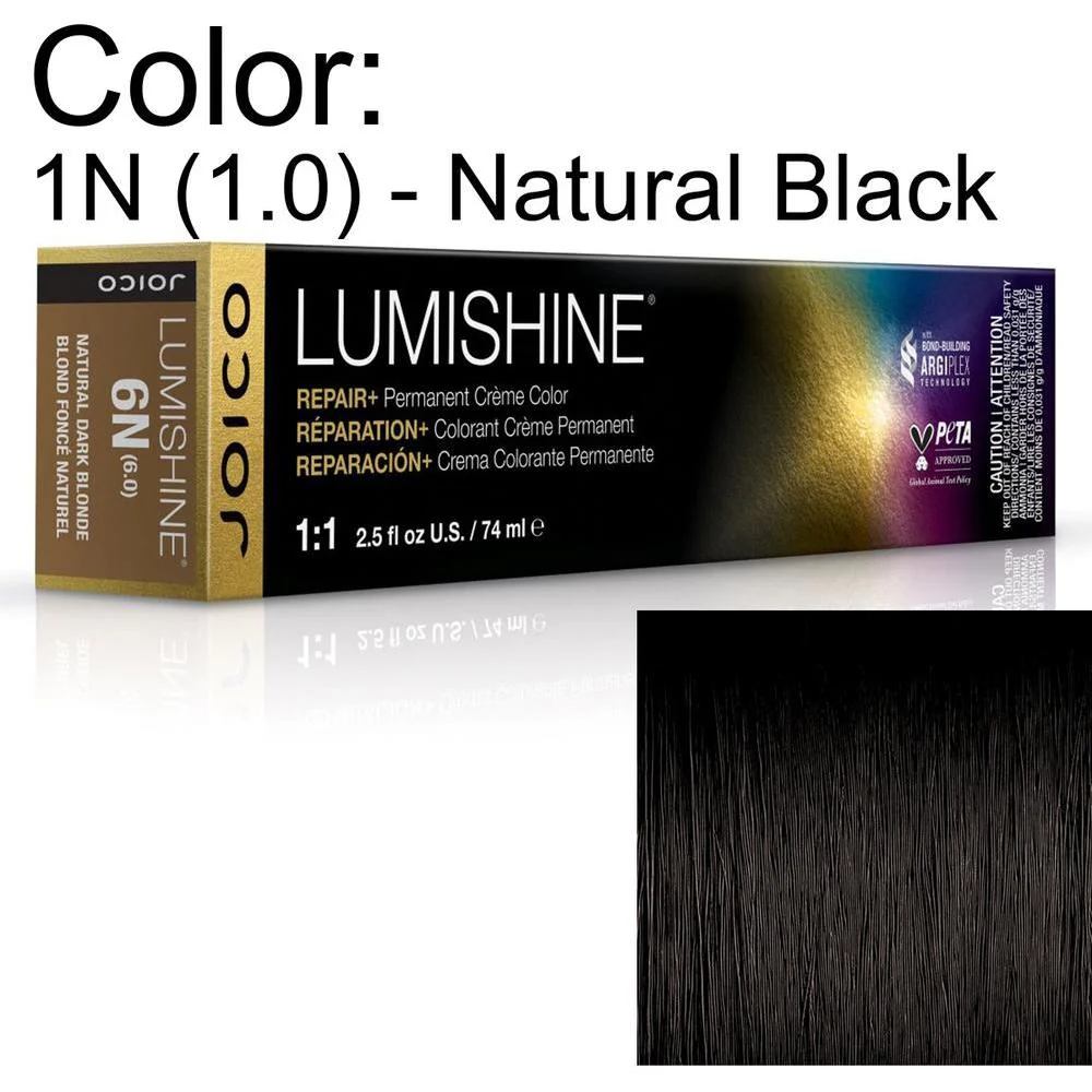 LumiShine Permanent Creme Color - 1N (1.0) - Natural Black / 2.5 oz. by Joico