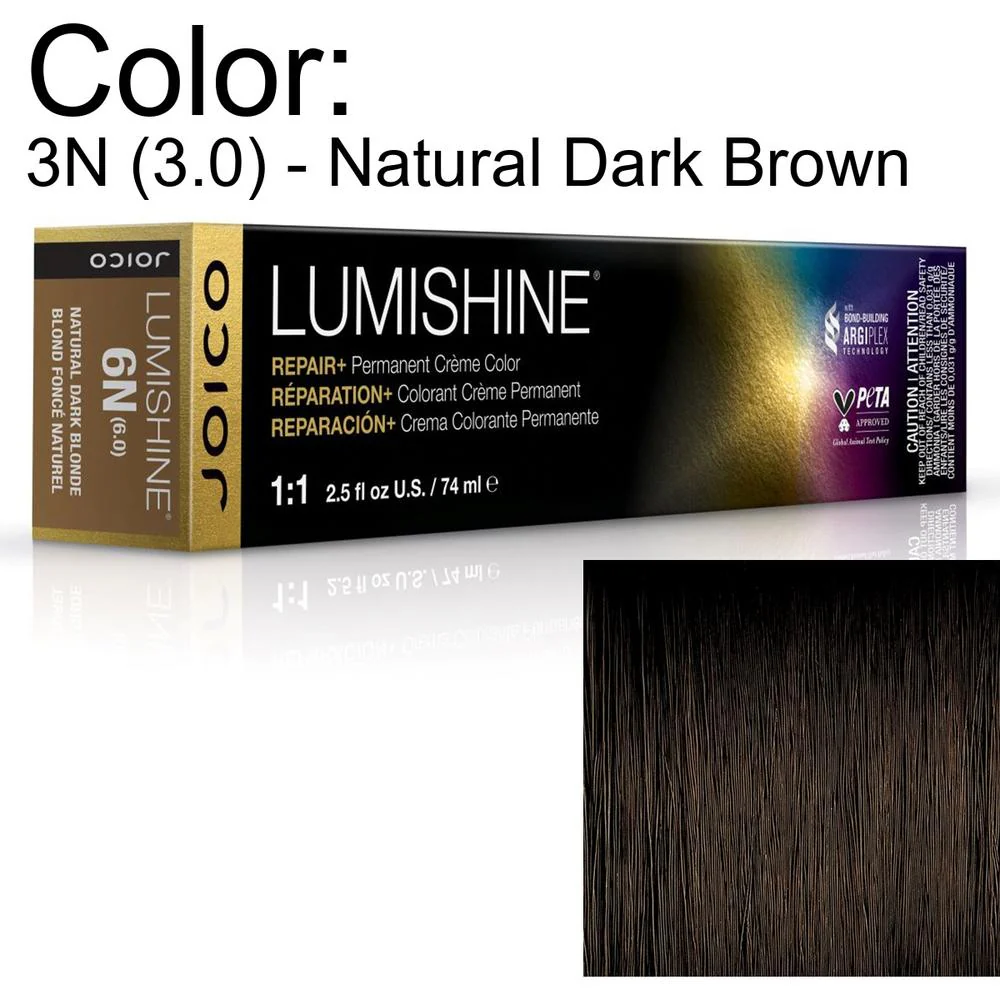 LumiShine Permanent Creme Color - 3N (3.0) - Natural Dark Brown / 2.5 oz. by Joico