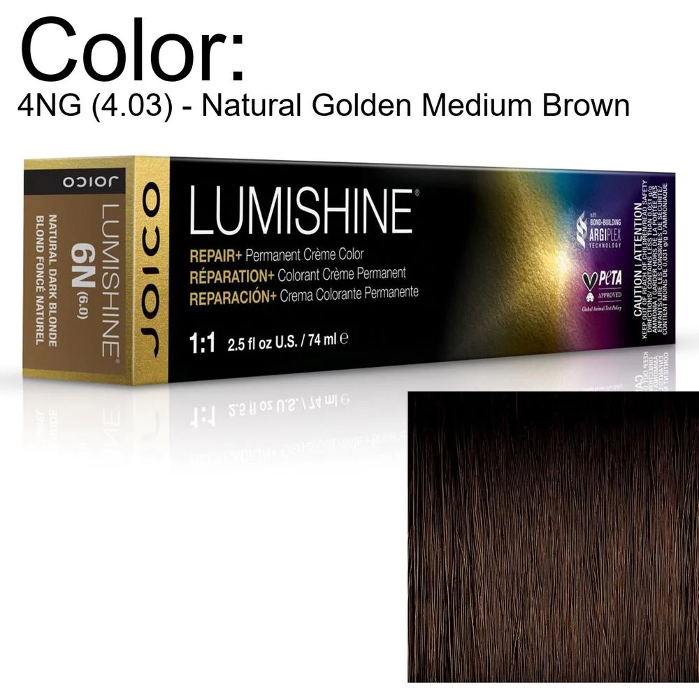 LumiShine Permanent Creme Color - 4NG (4.03) - Natural Golden Medium Brown / 2.5 oz. by Joico