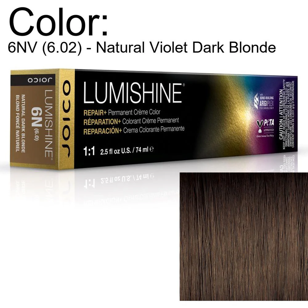 LumiShine Permanent Creme Color - 6NV (6.02) - Natural Violet Dark Blonde / 2.5 oz. by Joico