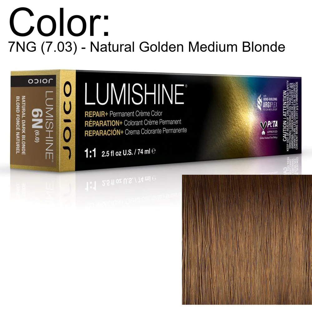 LumiShine Permanent Creme Color - 7NG (7.03) - Natural Golden Medium Blonde / 2.5 oz. by Joico