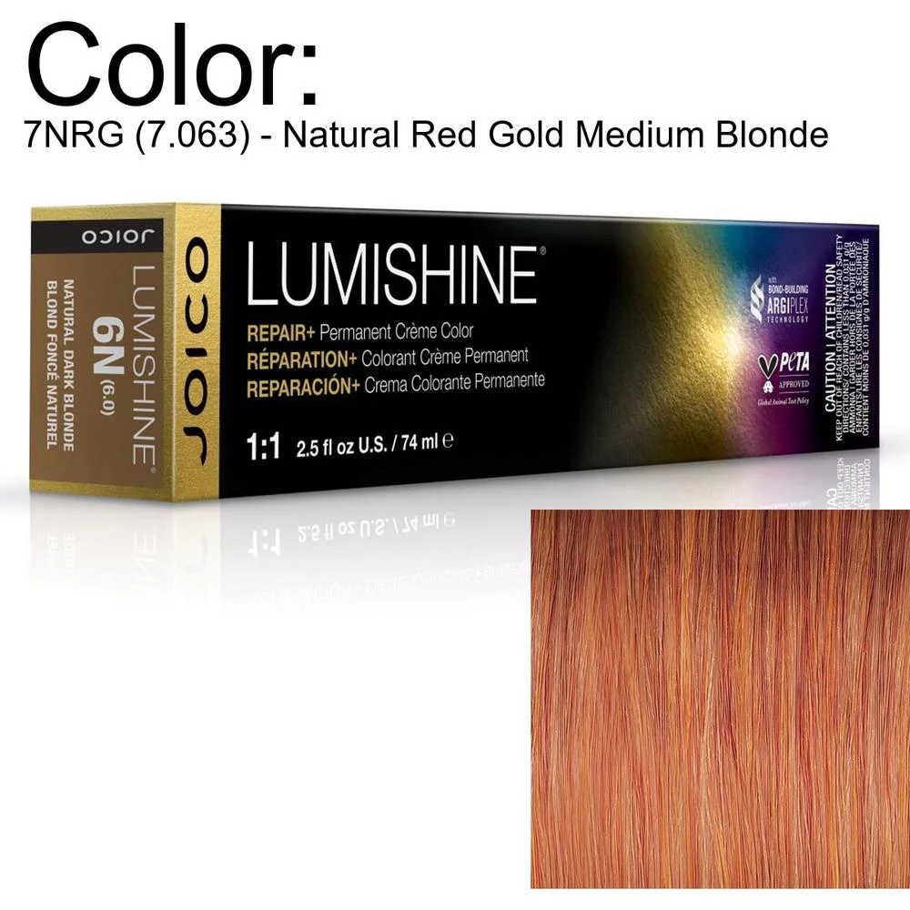 LumiShine Permanent Creme Color - 7NRG (7.063) - Natural Red Gold Medium Blonde / 2.5 oz. by Joico