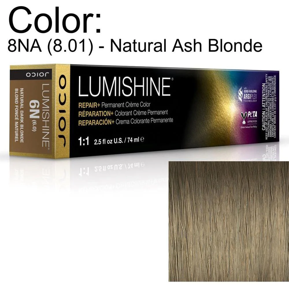 LumiShine Permanent Creme Color - 8NA (8.01) - Natural Ash Blonde / 2.5 oz. by Joico