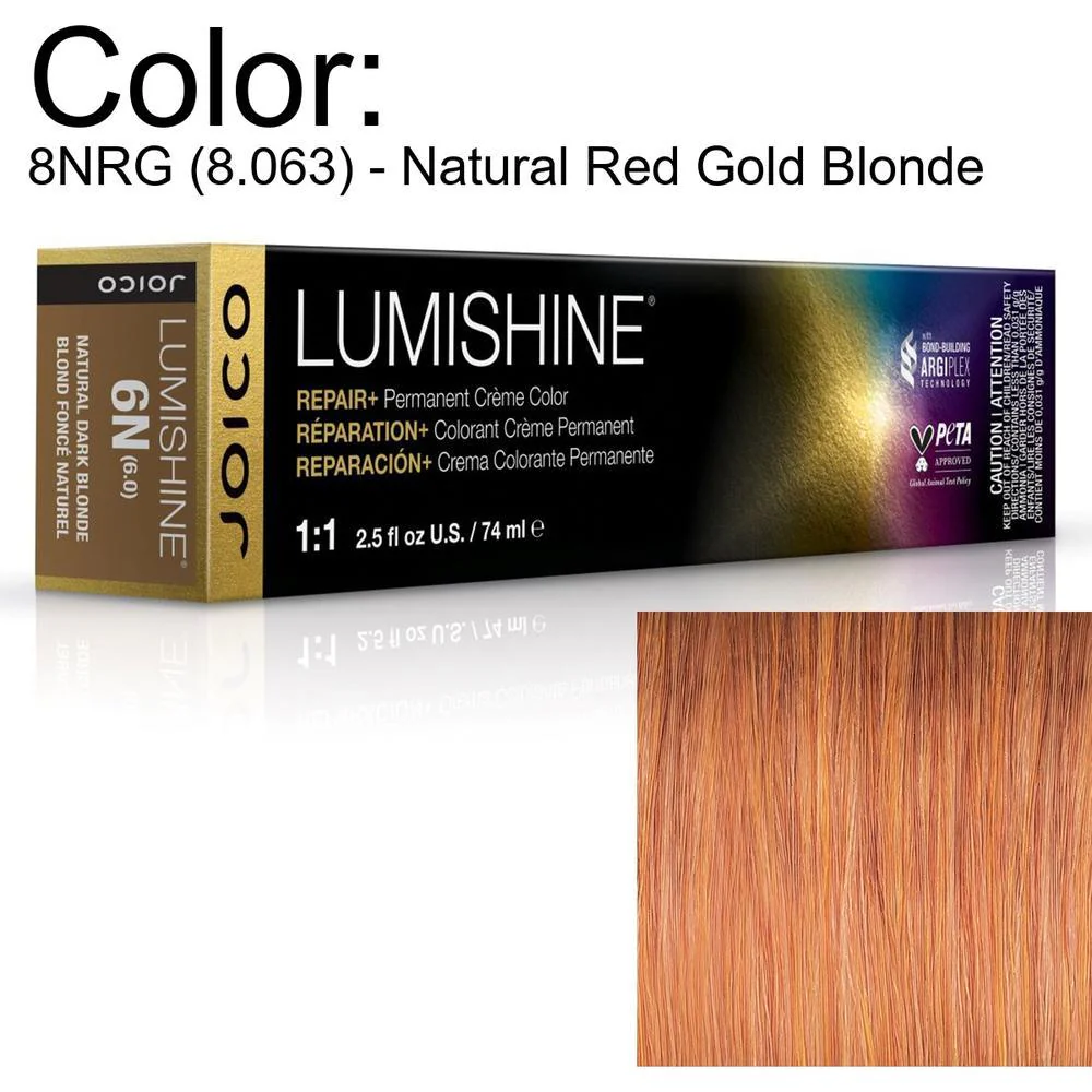 LumiShine Permanent Creme Color - 8NRG (8.063) - Natural Red Gold Blonde / 2.5 oz. by Joico