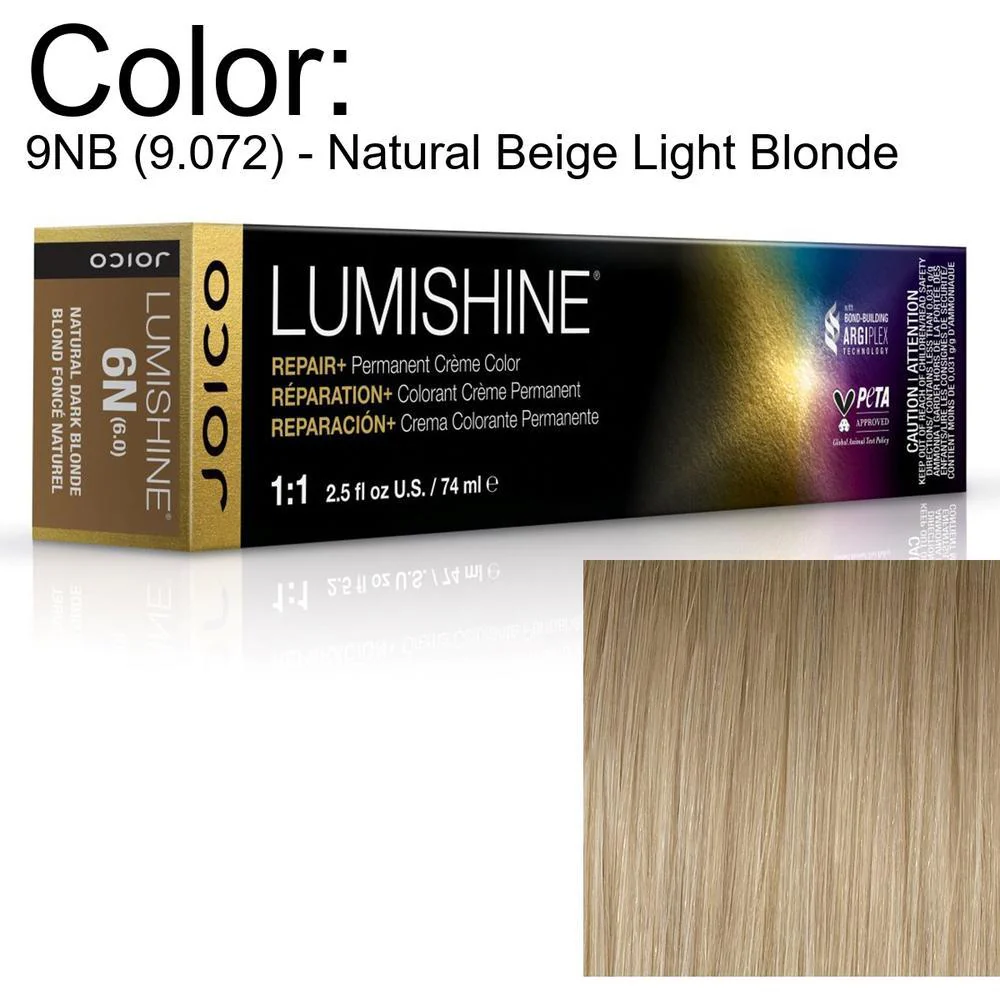 LumiShine Permanent Creme Color - 9NB (9.072) - Natural Beige Light Blonde / 2.5 oz. by Joico