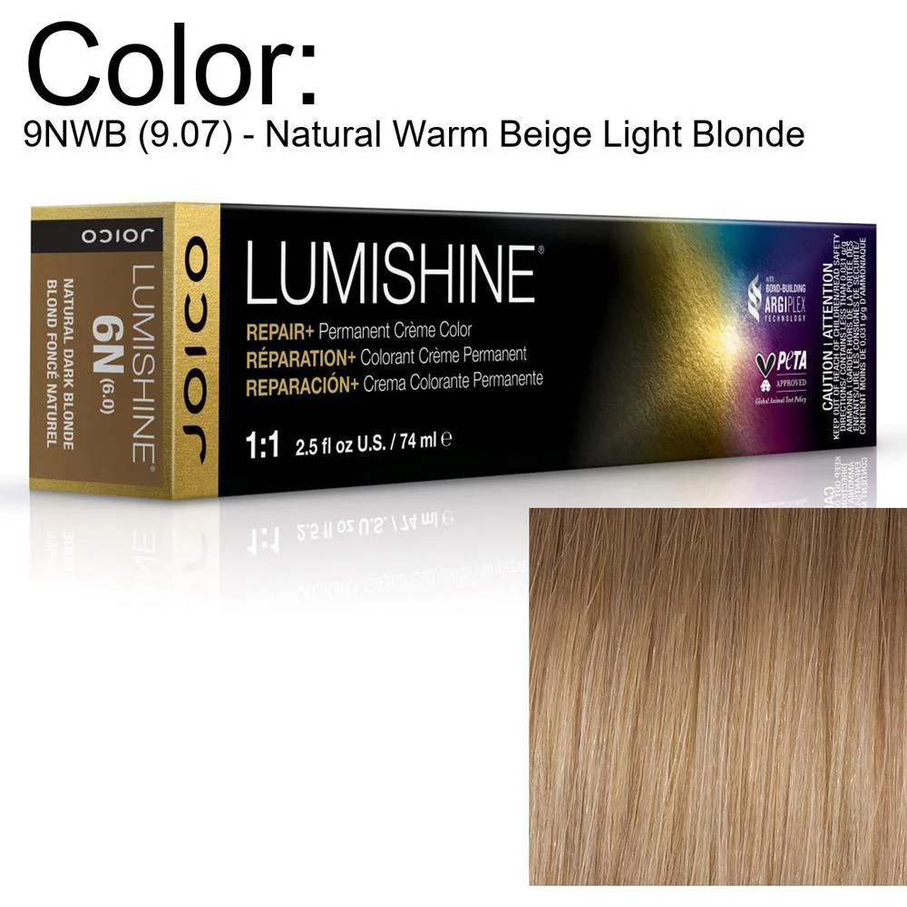 LumiShine Permanent Creme Color - 9NWB (9.07) - Natural Warm Beige Light Blonde / 2.5 oz. by Joico